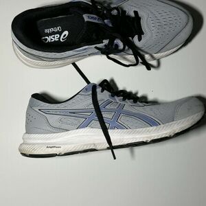 ASICS Men's Gray and Blue Athletic Shoes